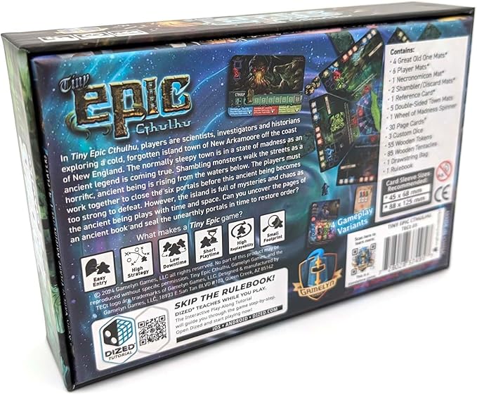 Tiny Epic Cthulhu Deluxe | Cooperative Strategy Board Game | Lovecraftian Horror with Madness Spinner | Adults &amp Teens | 1-4 Players Age 14+