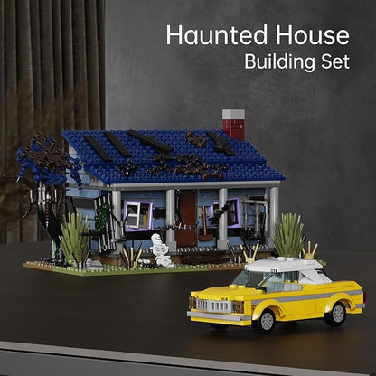 Evil House Building Set Deadly Darkness House Compatible with Lego Halloween Horror House with Movable Car Haunted House Toy Model Collectible Gift for Boys and Movie Fans (639 Pcs)