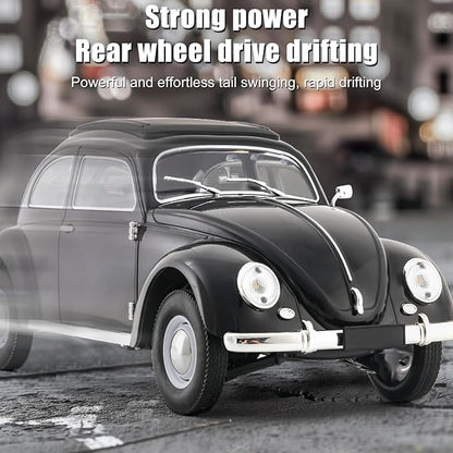 Remote Control Car 1:16 Scale Classic Beetle Model Toys Car for Adults 2.4GHz 4CH RC Car Rear Wheel Drive with LED Ligjhts and Rechargeable Battery