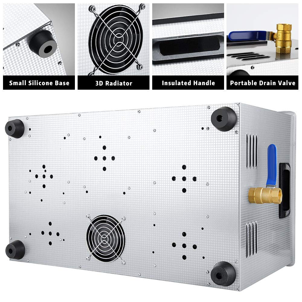 Anbull 30L/8Gal 600W Industrial Ultrasonic Cleaner Machine with 304 Stainless Steel and Digital Timer Heater for Wrench Tools Industrial Parts Mental Instrument Apparatus Cleaning