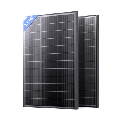 Callsun N-Type 16BB 200 Watt Solar Panel, 2×100W Solar Panels, 25% High Efficiency Monocrystalline PV Module,Compact Space-Saving for RV, Van, Marine, Cabin & Off-Grid 12/24VSystems