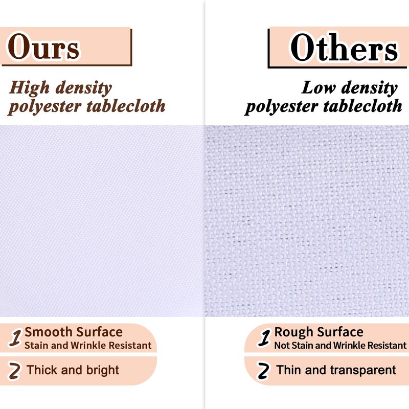 Kesfey 6 Packs White Table Cloths Rectangle 70 x120 inch Washable Polyester Fabric White Tablecloths for 6-8 Ft Tables Stain and Wrinkle Resistant Reusable Table Covers for Parties Wedding Banquet