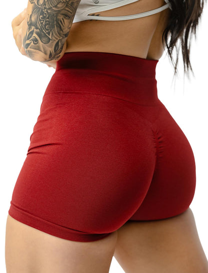 Gymreapers Seamless Shorts Infinity High Waist Biker Workout Scrunch Shorts for Women Athletic Gym Running Pilates Yoga Sport Short (Bloodshot Red)