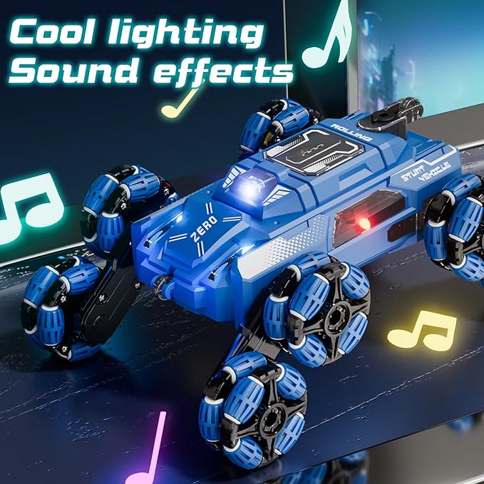 Cool 8 Wheel Gesture Control RC Stunt Car  Birthday Toys Gifts for 6 7 8-12 13 14 Year Old Boys  2.4Ghz Hand controlled Remote Control Transform Drift Cars  Double Sided Climbing with Light &amp M