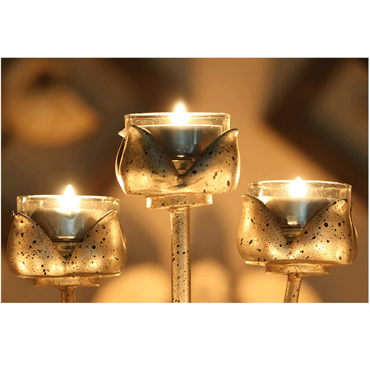 XILIN-1987 Candle Holderss European Style Wrought Iron Candle Holder Romantic Candle Light Dinner Candlestick for Home Decoration Votive Activity Candle Stand Wedding Gift Idea Decorative Candlestick