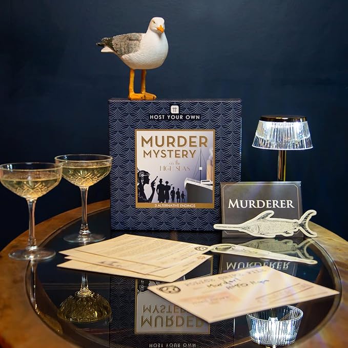 Talking Tables Reusable Murder Mystery Game Death on The Boat Interactive Family Dinner Party Games Night Halloween Christmas Solve The Crime Case Detective Clues Age 16+ 5-12 Players