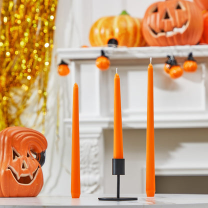 MTLEE Taper Candles 8/10/12 Multi Height Unscented Taper Candles 8 Burn Hours for Dinner Decorative Home Decoration Fall Thanksgiving Wedding Party Candlesticks(Orange,36)