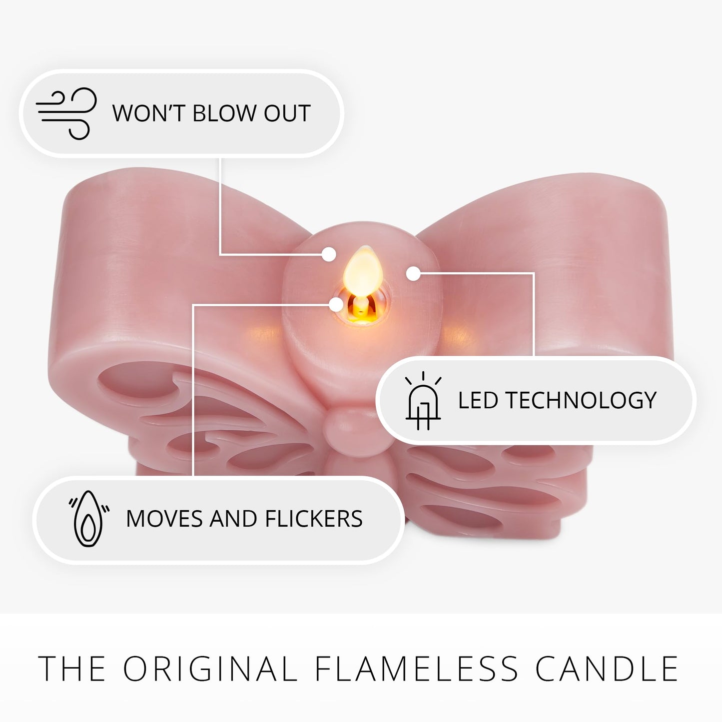 Luminara - Flameless Flickering Moving Flame Nature-Inspired Battery Operated LED Décor - Spring Summer Collection - Blooming Mauve Butterfly Garden Candle - 6.6” x 4.3”