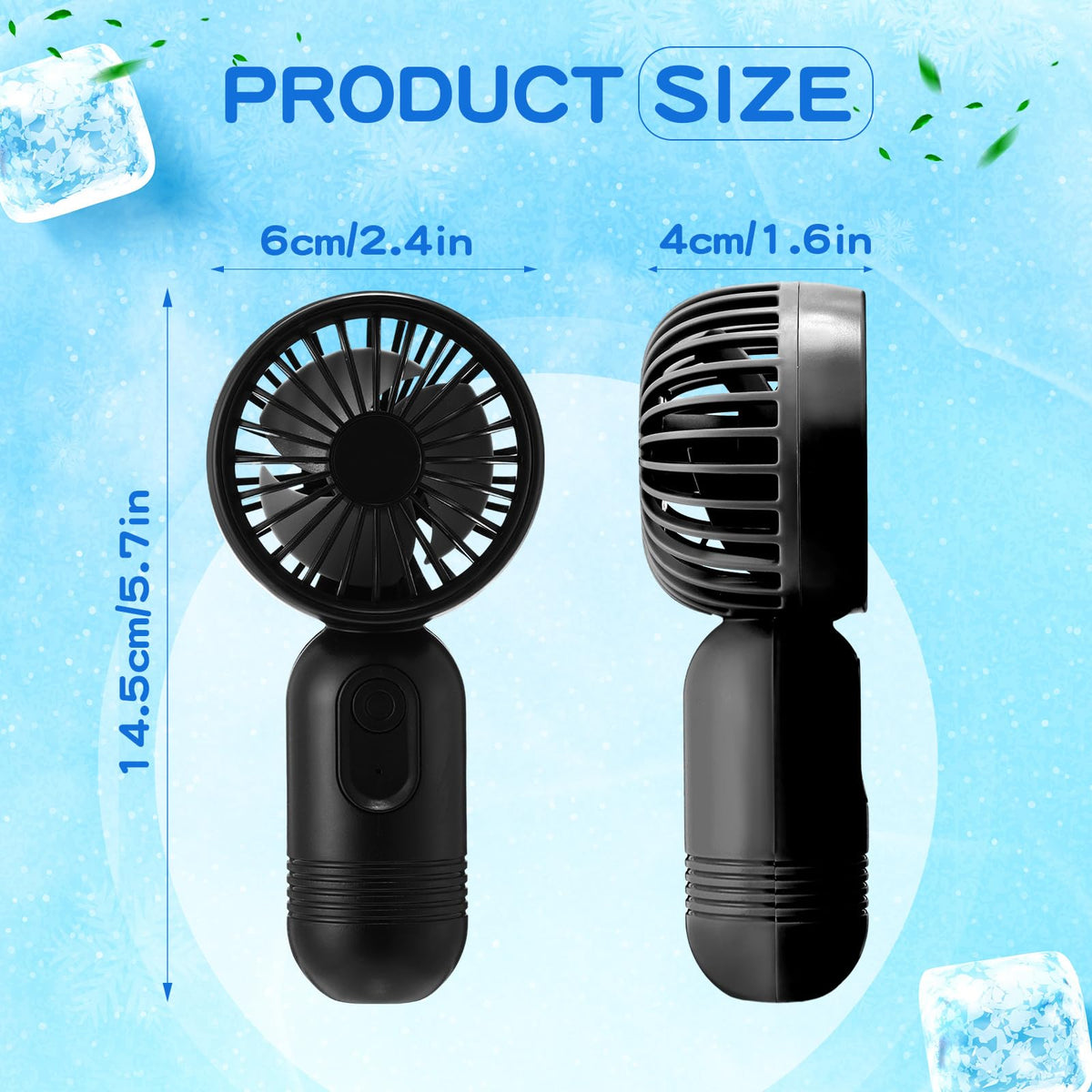 Rossesay 36 Pcs Mini Portable Fan Bulk Cute Handheld Lightweight Small Little Personal Hand Eyelash Fan 3 Speeds USB Rechargeable for Women Men Indoor Outdoor Makeup Travel (Black)