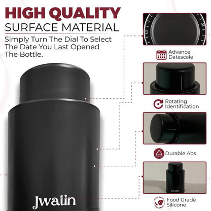 Jwalin Wine Vacuum Pump Stopper – Premium Wine Preserver with Airtight Seal, Reusable Vacuum Pump Keeps Wine Fresh, Perfect Wine Accessory Gift for Wine Lovers