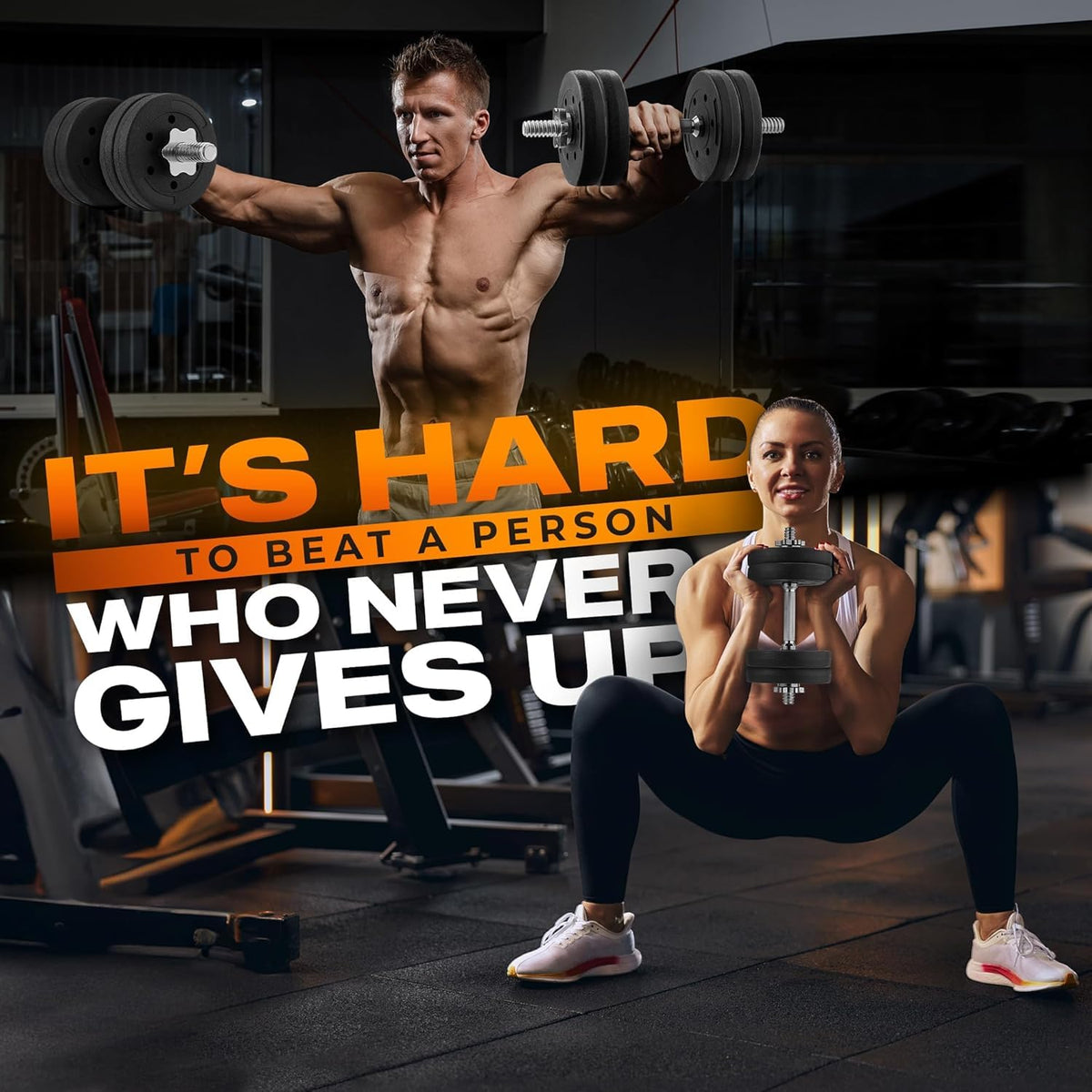 Yes4All Dumbbell Handles with Collars Standard for 1-inch Plates Weight Set (Chrome, Set of 2)