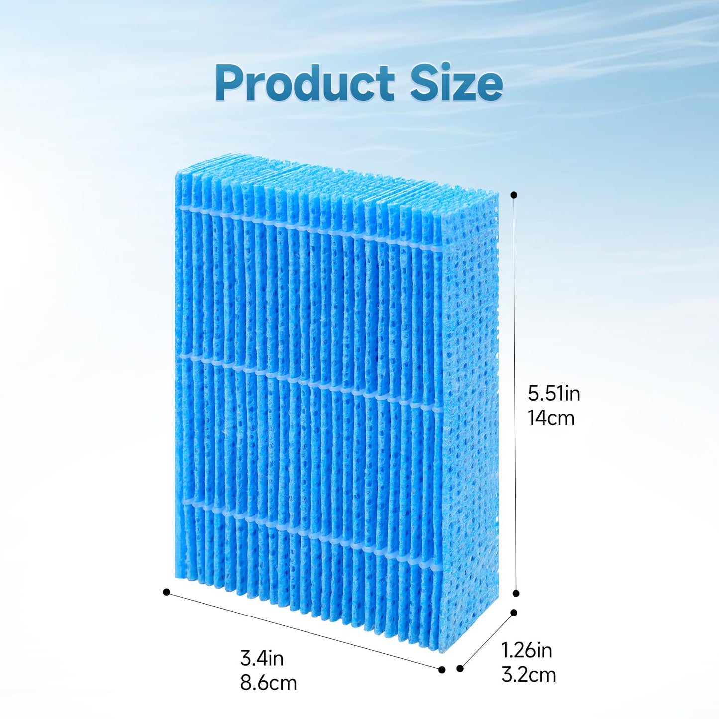 Harebery 4-Pack WF813 EQWF813 Humidifier Filters, Blue Spunlace Washable Wick, Compatible with Equate EQWF813, Relion RCM-832 RCM-832N, ProCare PCCM-832N Cool Mist Humidifier