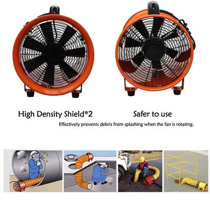 Maisutseb 10-Inch Cylinder Axial Exhaust Fan 110V Paint Booth Portable Ventilation Fan 2000CFM Spray Booth Paint Fumes Blower industrial Exhaust Fan With 16.4ft Duct Hose