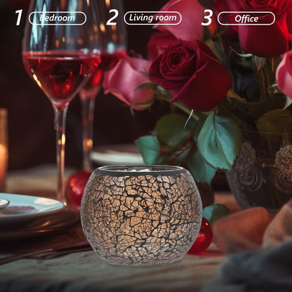 Wakauto Glass Candlestick Decorative Candle Holder for Pillar Candles Stylish Crystal Votive Candle Holder with Storage Container 4.13X4.13X3.14In Home Decor and Party Table Centerpiece