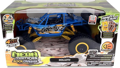 NKOK Mean Machines 1:10 2.4GHz RC 4x4 Xtreme RC Goliath Off-Road Truck RTR Designed for Rough Terrain Climbing Pistol Grip Full Function Controller Powerful Motor Action Camera Mount