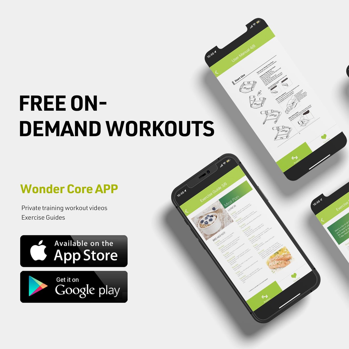 WONDER CORE SMART, Ab Workout Equipment, Sit Up Machine & Exercise Equipment, Ab Crunch Machine for Stomach Workout, Ab Core Trainer Abdominal Machine, Fitness Equipment for Home Gym (Green)