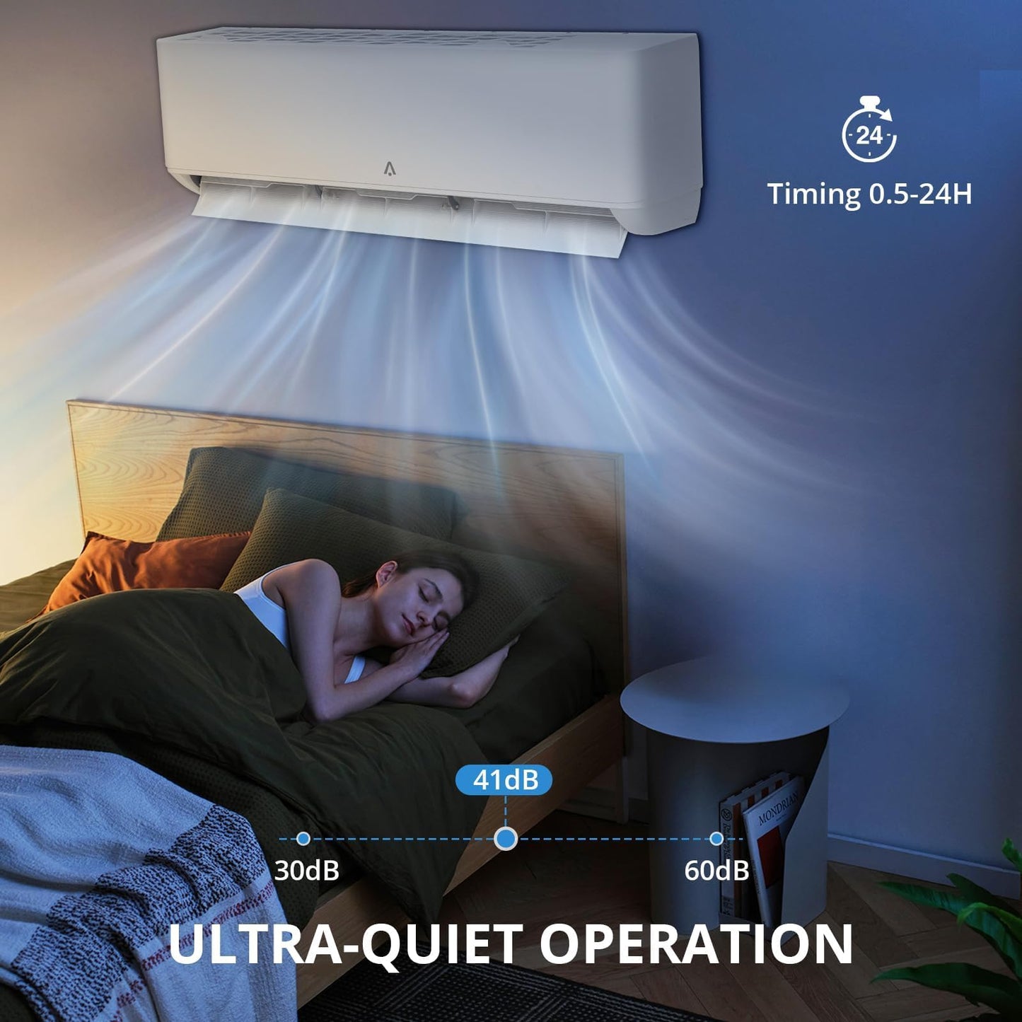 18,000 BTU Mini Split Air Conditioner & Heat Pump, 21 SEER2 Inverter, Ultra-Quiet Ductless AC with WiFi App Control, Cools/Heats Up to 1,250 Sq.ft, Complete Easy Install Kit, 208-230V