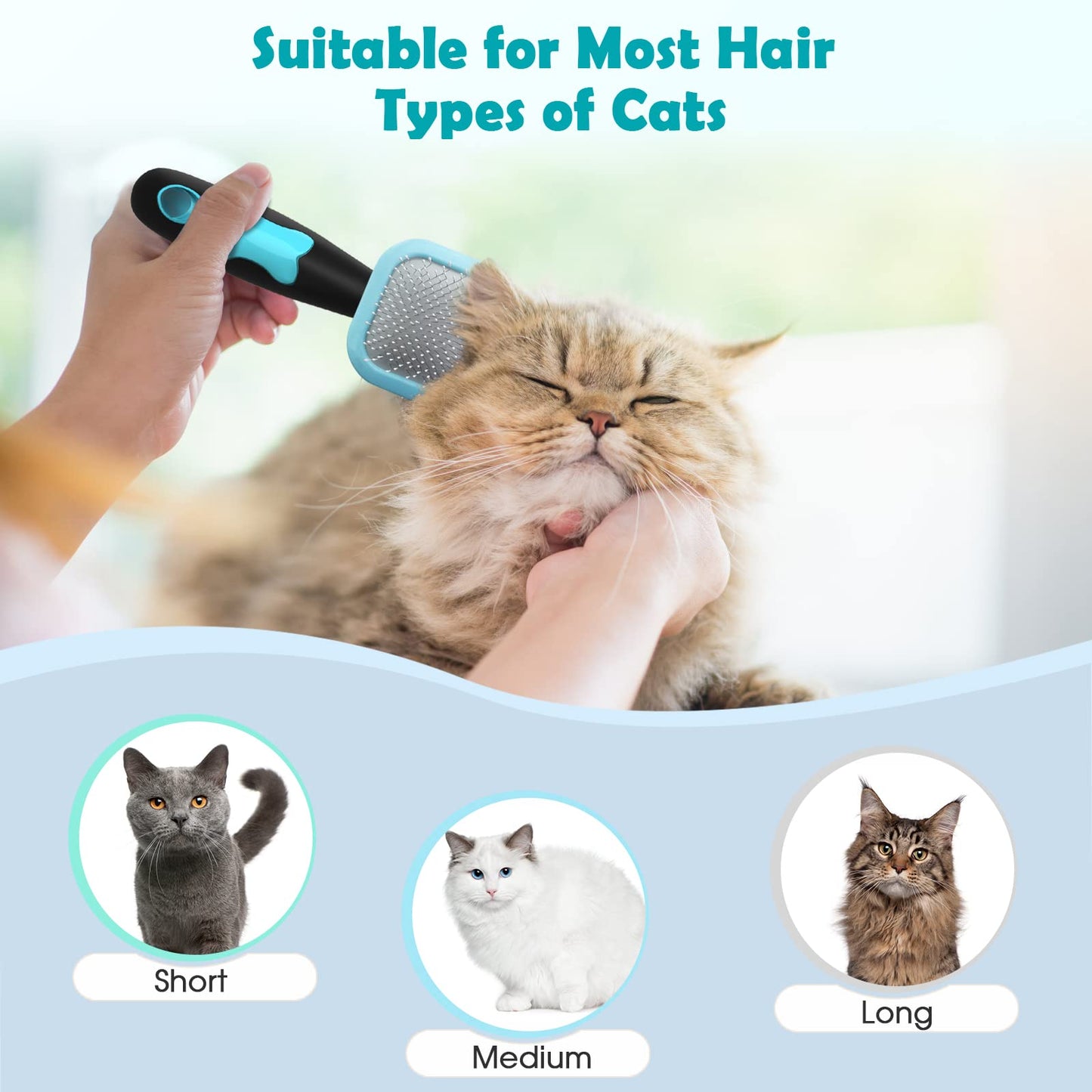 PETPAWJOY Slicker Brush, Dog Brush Gently Cleaning Pin Brush for Shedding Dog Hair Brush for Small Dogs Puppy Yorkie Poodle Rabbits Cats