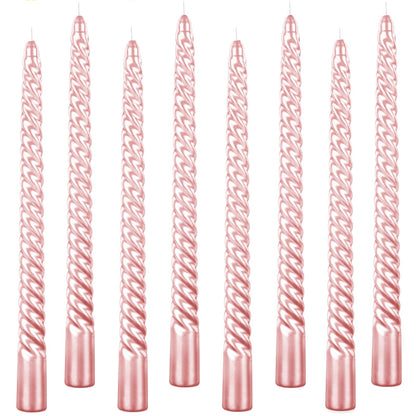 10 Inch Taper Candle, Set of 12,Tapered Candles Burn for 7 Hours, Long Sticks,Tall Candlesticks, Dinner Party, Wedding, Halloween (25cm, Pink)