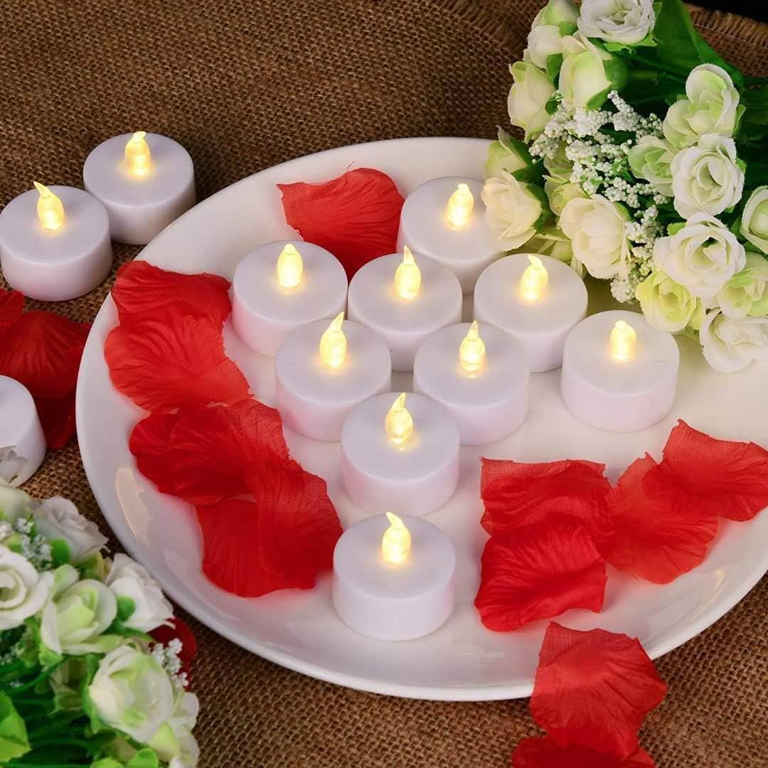 LED Tea Lights Flameless Candles: Battery Operated Bulk 50-Pack Realistic and Bright Flickering Long Lasting 200 Hours Electric Tealight Candles for Home Decor Halloween Christmas Wedding (White)