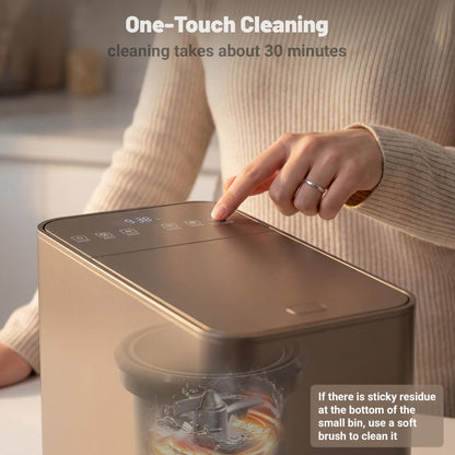 Kitchen Composter Electric, 3.2L Smart Odorless Compost Bin, Composter Indoor, Electric Compost Table Top with LED Display, Electric Composter for Kitchen, One-Touch Auto-Cleaning, Low Noise, EC04