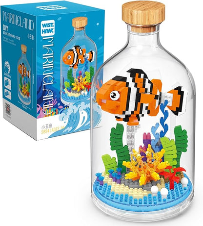Creative Clownfish Toy Building SetAdult Mini Animal Friend SetParty Favors Gift for FriendsAnimal Lover Office Home Decor Fishes Building BlockNew Year Easter Birthday Gift for Family