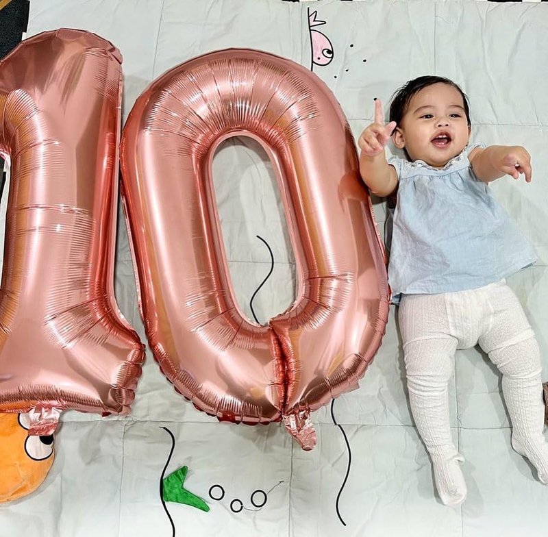 Rose Gold Number Balloon 40 Inch, 0 Number Balloons, 10 20 30 40 50 Numbers Balloon Birthday Decorations, Party Supplies for Women Men