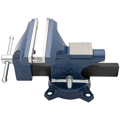 Yost Vises LV-6 Homeowner's Vise | 6 Inch Jaw Width with a 5 Inch Jaw Opening Home Vise | Secure Grip with Swivel Base | Blue