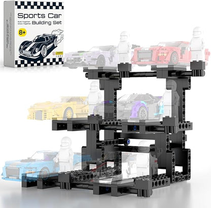 Display Stand for Lego Speed Champion Cars 3-Layer Display Stand Building Set Holds 6 Cars &amp Drivers Compatible with 76917 76908 76918 76915 76914 76907 76901 76902 &amp More