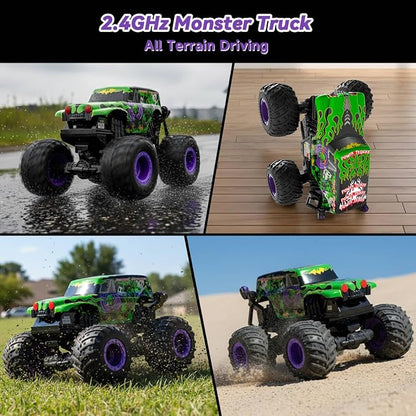 Gohero Monster Trucks for Boys Age 4-7 2.4Ghz RC Zombie Monster Truck Toys with Stunt 360°Spin &amp Drift 1:20 Scale Remote Control Car with Light &amp Sounds Gift for 3 5 6 8 Year Old Boys&amp