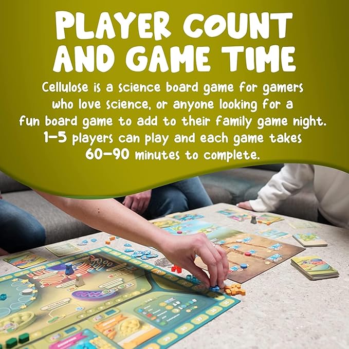 Cellulose: A Plant Cell Biology Game | Mensa Recommended Strategic &amp Entertaining Game to Learn Photosynthesis DNA &amp Biochemistry | Educational STEM Board Game for Families Students &amp Te
