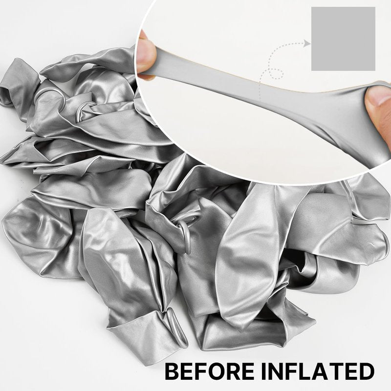 PartyWoo Silver Balloons 100pcs 12 Inch Silver Latex Helium Balloons for Birthday Wedding Anniversary Graduation Bachelorette Engagement Bridal Shower Retirement Party Decorations Silver-G102