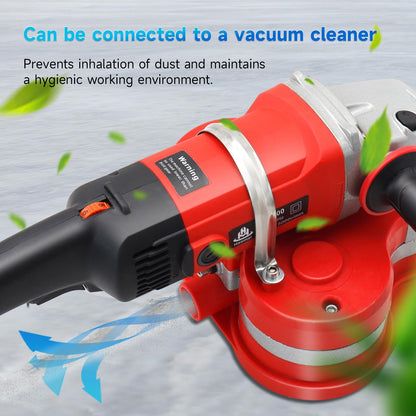 HTAXSCC Electric Diamond Polisher Machine - 2800W Concrete Floor Grinder Kit with 3 Diamond Wheels, 6 Variable Speed for Dustless Grinding of Stone Marble Granite Cement Epoxy Thinset Metal Descaling