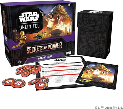 Asmodee Star Wars: Unlimited TCG Secrets of Power PRERELEASE Box - 6 Booster Packs Exclusive Chancellor Palpatine &amp Padmé Amidala Promo Cards Ages 12+ 2+ Players 20 Minute Playtime