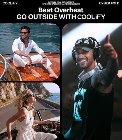 TORRAS 2026 COOLiFY Cyber Fold AI Neck Air Conditioner, Ultimate Cooler Max Cooling Area, Neck & Face Cooler with Adjustable Strong Wind, Rechargeable Neck Fan for Travel Gift for Dad, Husband,Black