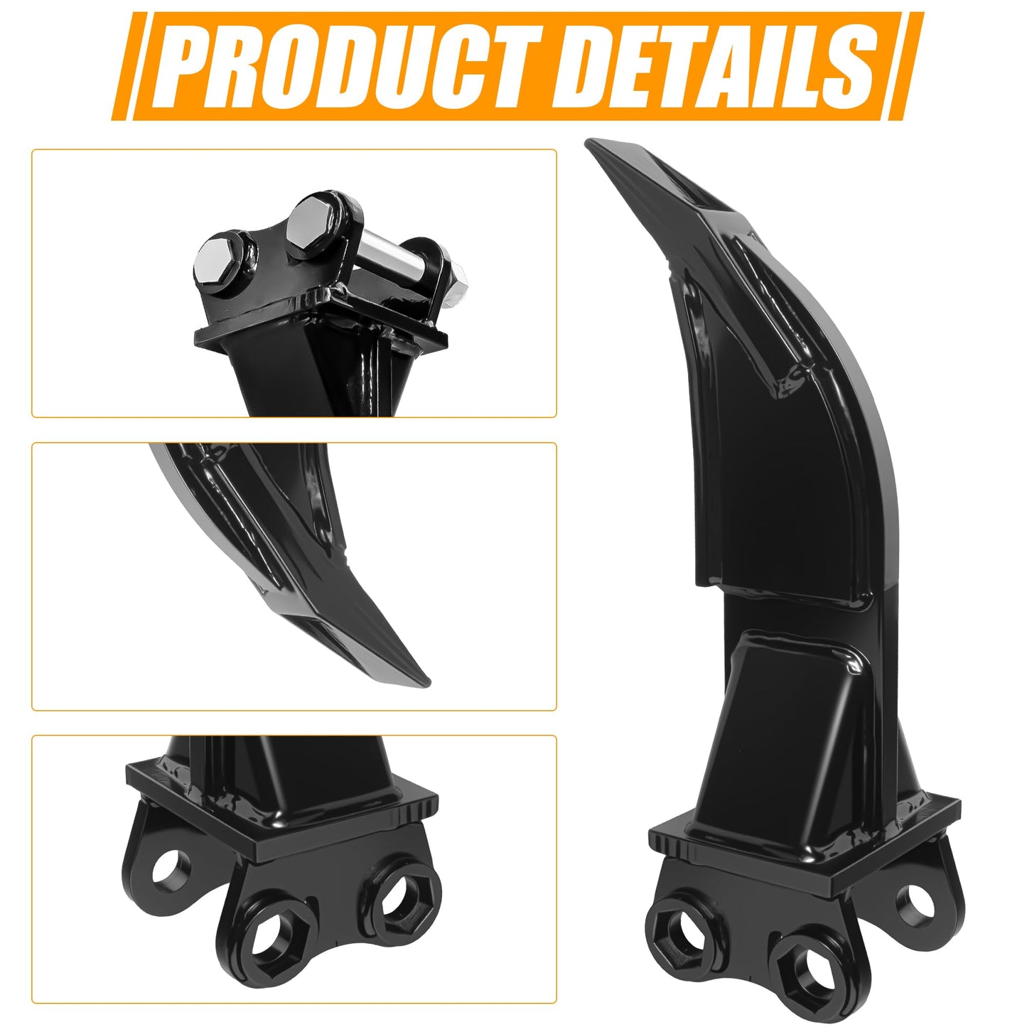 NULTRUMA Mini Excavator Ripper Attachment, Single Hook Backhoe Scarifier for 1-1.5 Ton Excavators | 90mm (3.54") Span | 25mm (0.98") Hole | 88mm (3.46") Center Wheelbase | Includes Pins