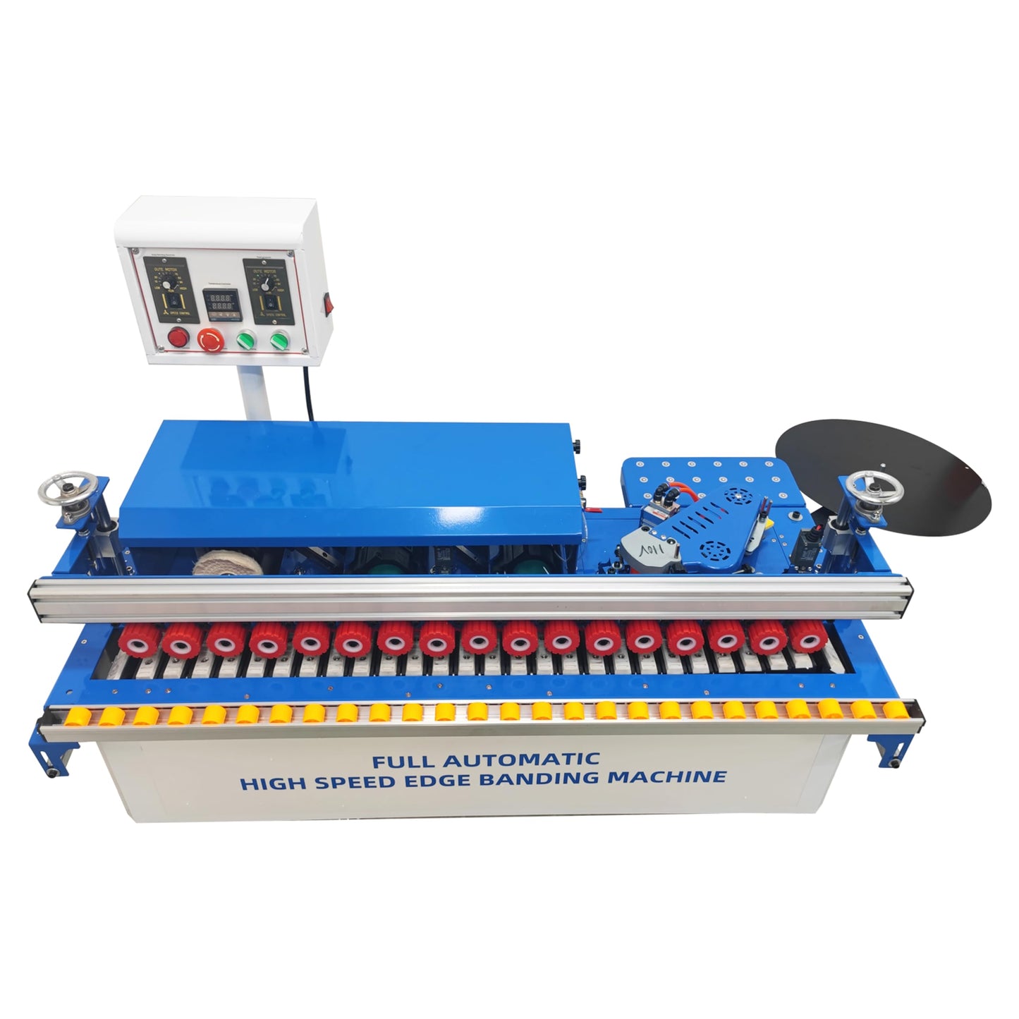 TECHTONGDA Woodworking Edge Bander Automatic Edge Banding Machine for Straight and Curved Edges, No Dust Collection Adjustable Speed 0-6m/min