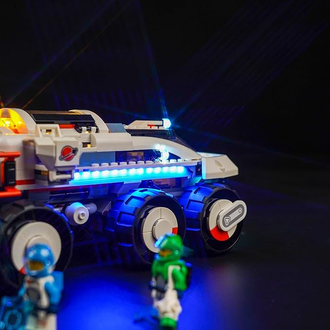 Upgraded Led Light Kit for Lego Command Rover and Crane Loader Outer Space Building Set Remote Control Version Compatible with Lego 60432 (Model Not Included)