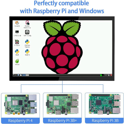 HMTECH Raspberry Pi Screen 10.1 Inch Touchscreen Monitor 1024x600 Portable HDMI Monitor 16:9 IPS Screen Display for Raspberry Pi 5/4/3/2/Zero/B/B+ Win11/10/8/7, Free-Driver