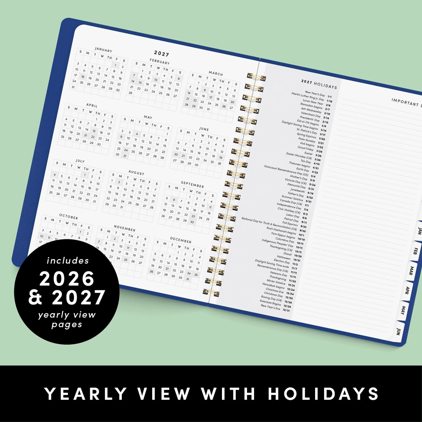 PAPERAGE Academic Planner, Weekly & Monthly Planner & Calendar, 12-Months, July 2026 - June 2027, (9.5" x 11"), School & Student Planning Agenda with Tabs, Bonus Pages & Inner Pocket, Black