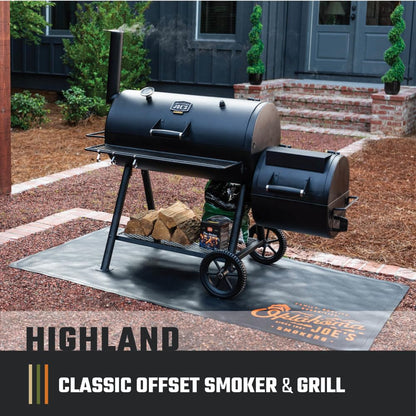 Oklahoma Joe's Highland Offset Charcoal Smoker and Grill with 900 sq. in. Cooking Area in Black