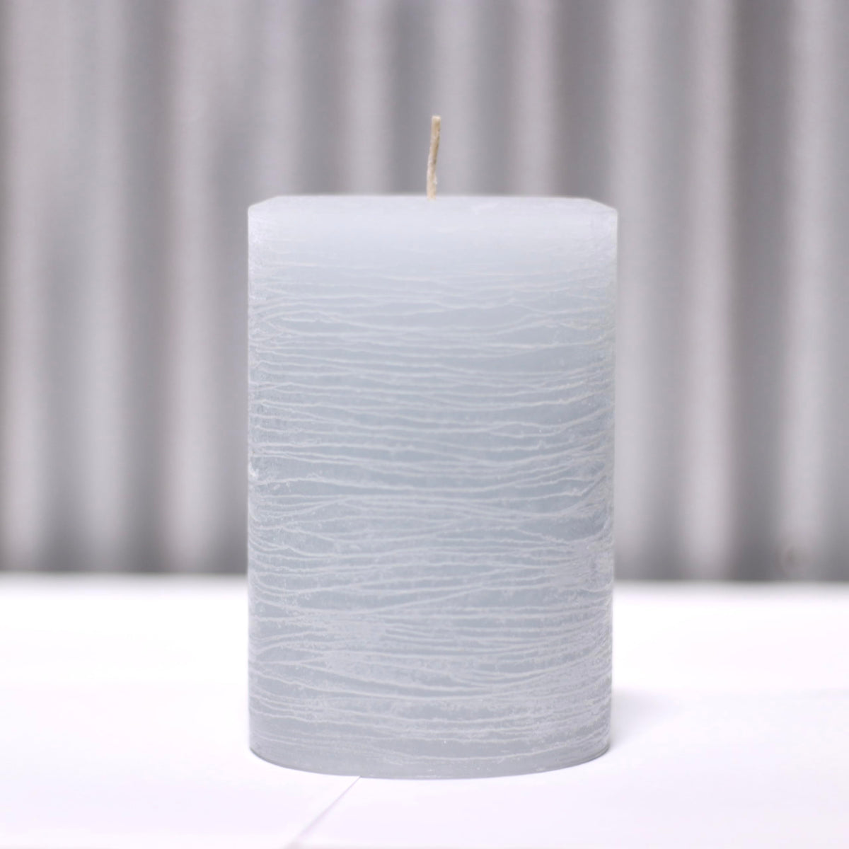 Modern Candle Design Large Unscented Rustic Nordic Pillar Candle Handmade in The USA (6" Colonial Blue)