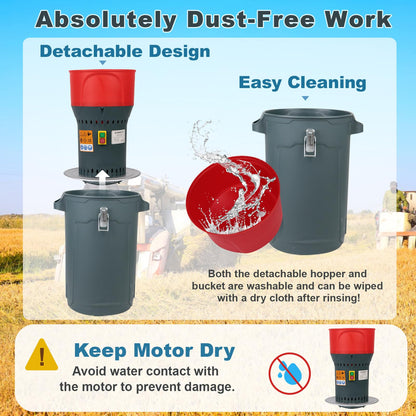 DETODDA 6.6 Gallons Corn Grinder Mill, Dry Grain Mill Grinders Electric, Farm Home Wheat Grinder for Spice Rice Feed Flour Cereals, 7 Sizes Sieves (25L)