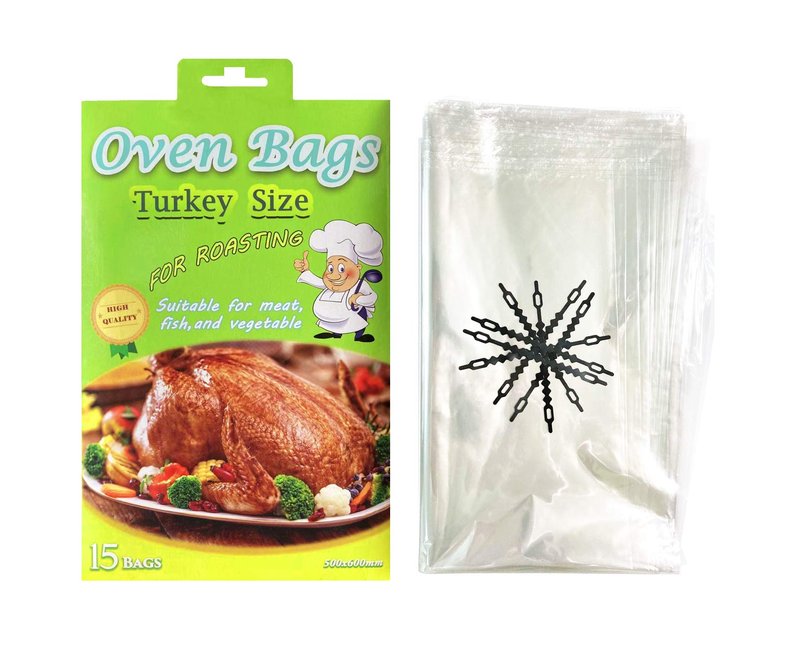 15 Counts Large Turkey Oven Bags for Cooking - Meat Roasting Safe for Fish, Vegetables - 20x24 IN (1 Pack)