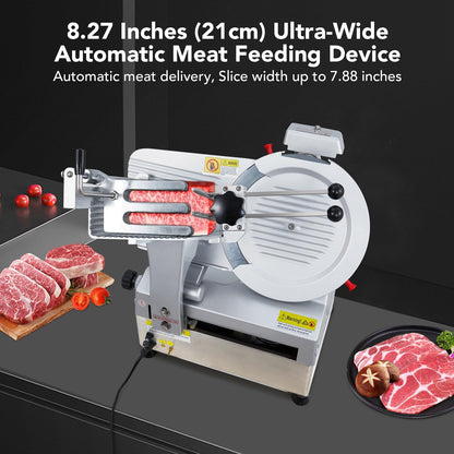 GarveeLife Automatic Meat Slicer Commercial Meat Cutter for Resturant Kitchen Use, with 12" Carbon Steel Blade