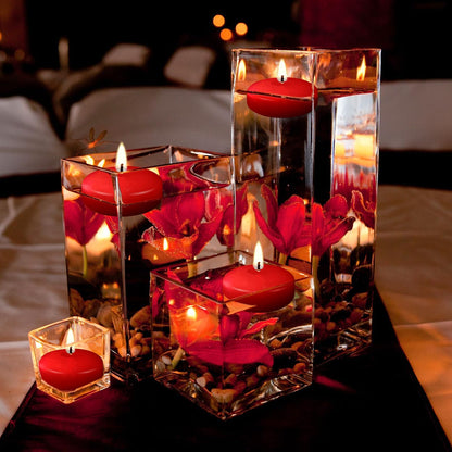 White Red Floating Candles 2 inch, 6 Pack Floating Candles 5-6 Hours Burning, Unscented Floating Candles for Centerpieces for Proposal Decorations, Romantic Night Set (6 Pack, red + White, 2 inch)