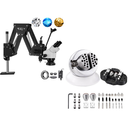 ZQ-1 Jewelry Microscope with 3in Ball Vise (White)