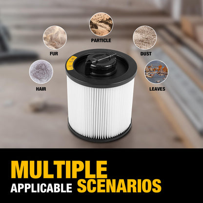 DEWALT Vacuum Filter Replacement DXVC6910, Fit for DXV06P, DXV10S, DXV09P,DXV09PA, DXV10P, DXV10PL, DXV12P, DXV16S, DXV16SA, DXV209P, DXV209PA,DXV212P,DXV212PA,DXV14P,DXV16P,DXV16PA