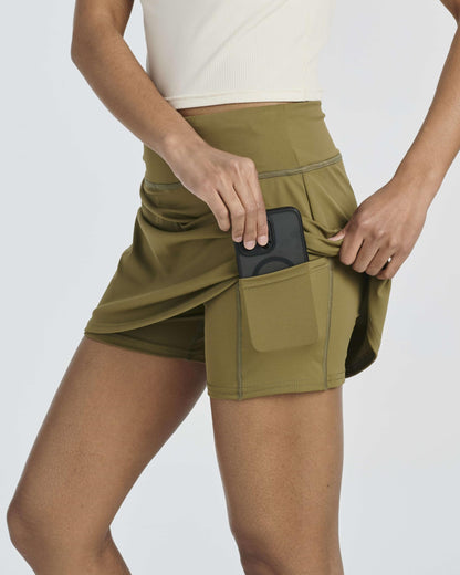 Real Essentials 4 Pack: Women's Active Skort Lightweight Comfy & Breathable Tennis Golf Skirt (Available in Plus Size) Set 4, XL