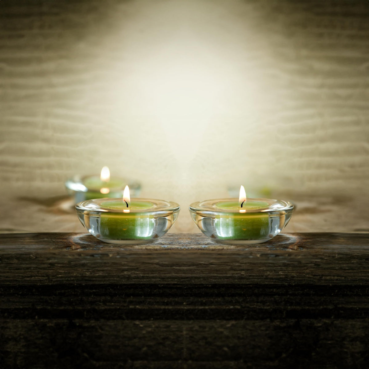WGV Sturdy Tea Light Votive Candle Holder 3" W, Clear Heavy Thick Chubby Plate Bowl Glass, Small Accent Decor, 1 Pc